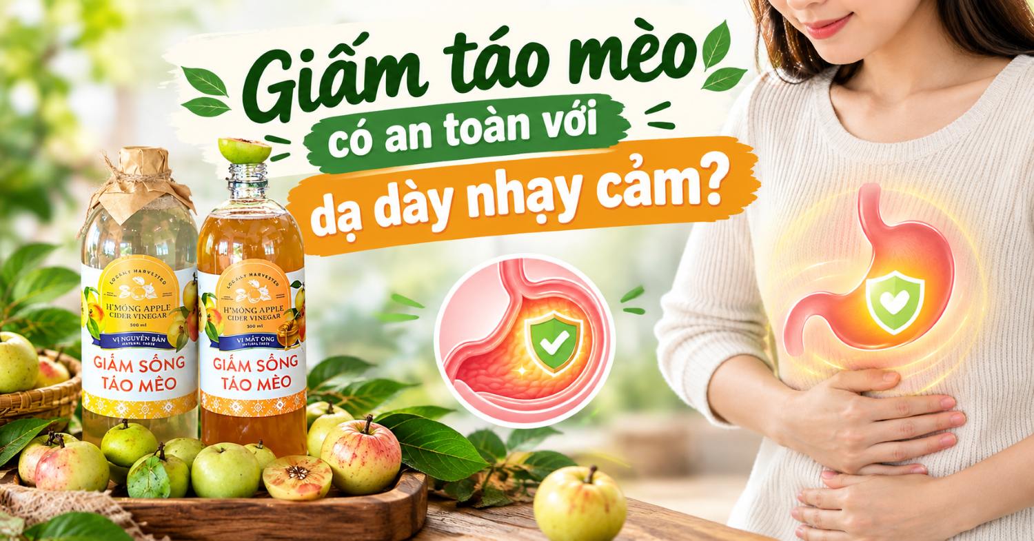 Giấm táo mèo có an toàn với dạ dày nhạy cảm